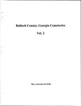 Bulloch County, Georgia Cemeteries, Vol. 2 by Archibald Bulloch Chapter, Daughters of the American Revolution