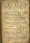 Lexicon Hebraicum et Chaldaicum cum brevi Lexico Rabbinico Philosophico by Johann Buxtorf