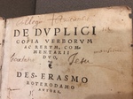 De duplici copia verborum ac rerum: commentarii duo. by Kathleen M. Comerford