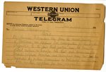 Telegram from Joseph T. Lawless, July 4, 1919 by Joseph T. Lawless