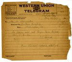 Telegram to Mr. Lee Meriwether from Joseph T. Lawless, Aug 16, 1919