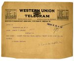 Telegram to Joseph T. Lawless from W. Bourke Cochran, Aug 18, 1919 by W. Bourke Cochran