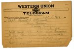 Telegram to Daniel T. O'Connell from Joseph T. Lawless, Sept 5, 1919