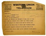 Telegram to Joseph T. Lawless from Diarmuid Lynch, Jan 24, 1920
