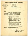 Letter to Joseph T. Lawless from James O'Mara, Oct 4, 1920