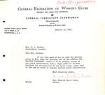 Letter about Youth and Womans club.