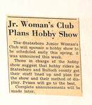 Statesboro Jr. Woman's Club plans hobby show.