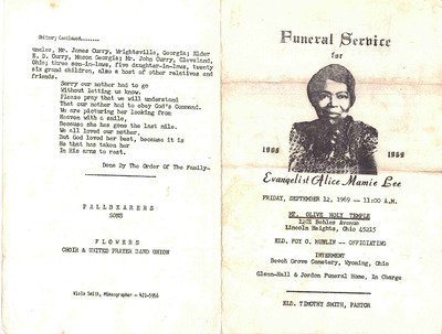 African American Funeral Programs, Willow Hill Heritage & Renaissance ...